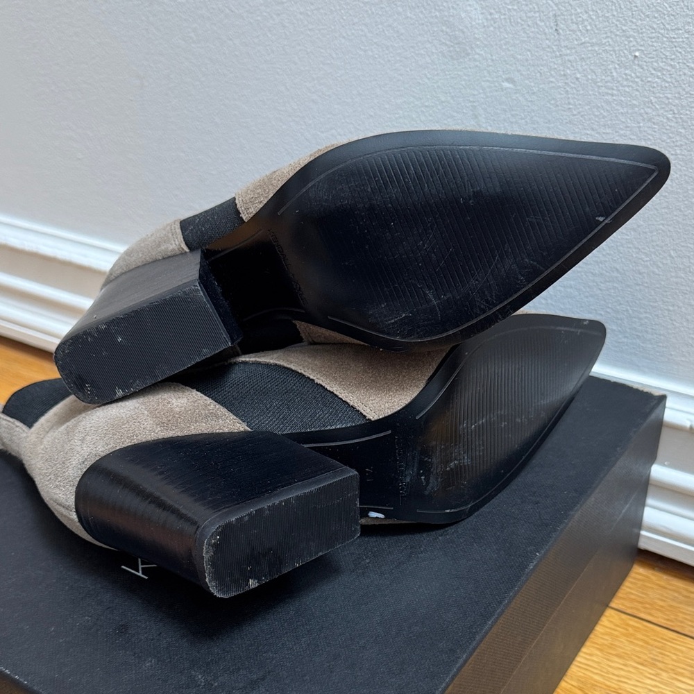Kendall + Kylie Women's Taupe Suede Ankle Booties - Picture 5 of 7